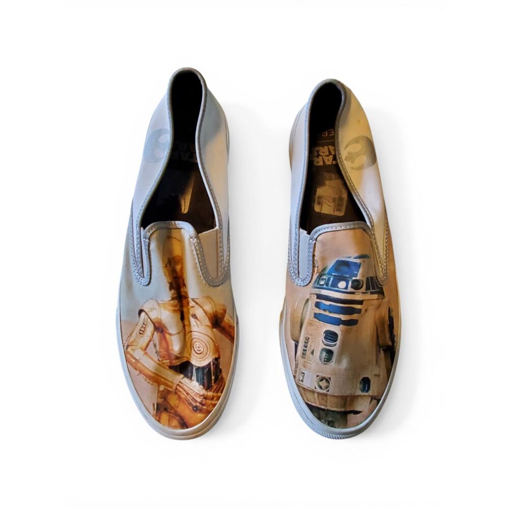 Star Wars Sperry Slip On Canvas Sneakers  Men's Size 11 Shoes R2D2 C3PO